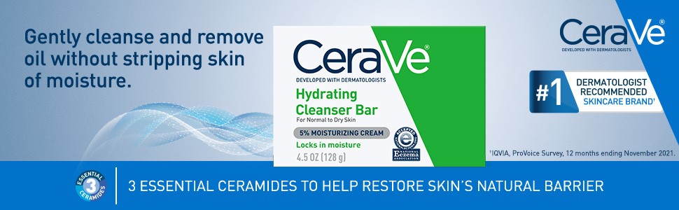 Hydrating Cleanser Bar – Soap-Body and Facial Cleanser with 5% Cream – 4.5 Ounce