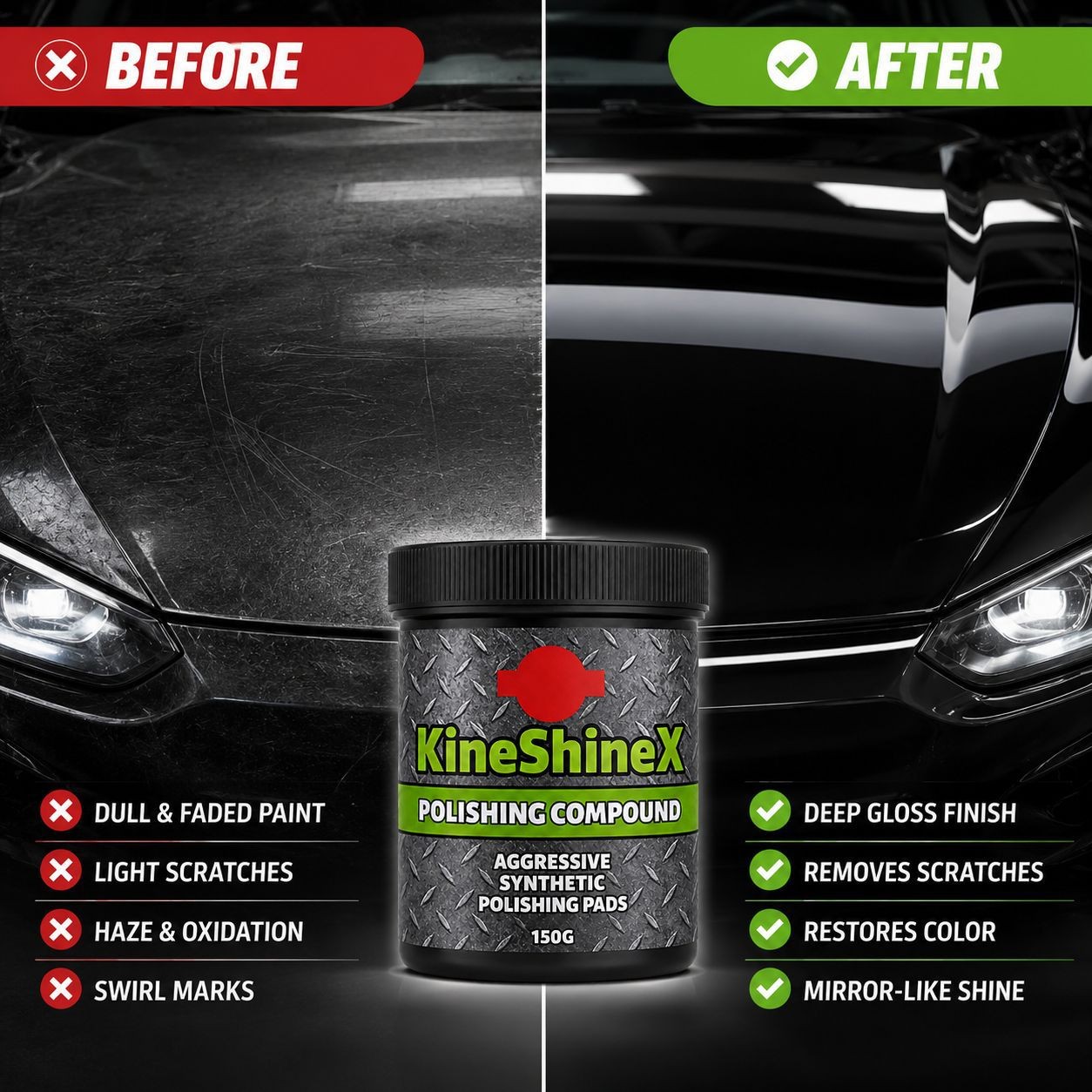 1~3x Surface Restoration Polish With Pad, Ultracut Polishing Compound 150g