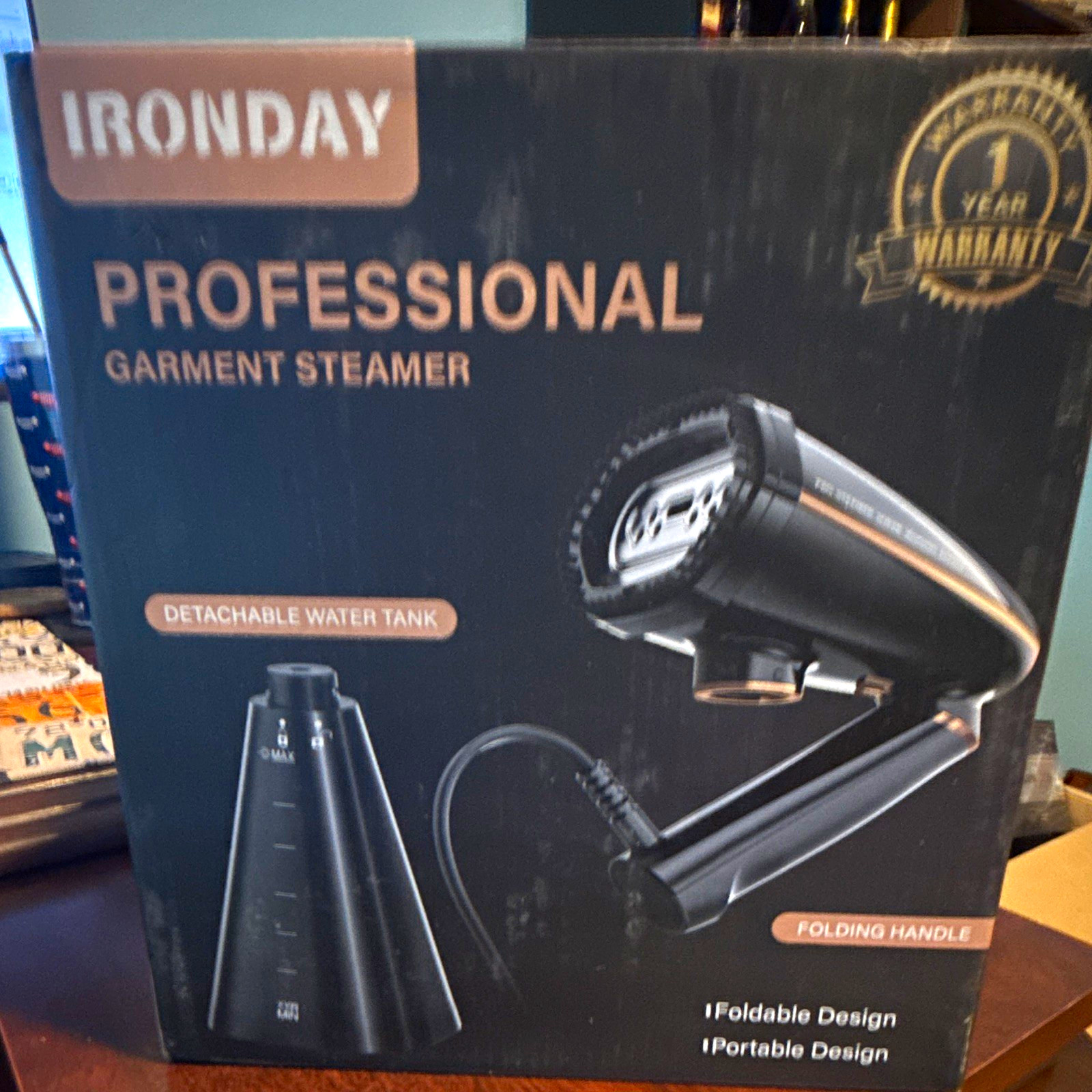 IRONDAY 1200W Garment Steamer 350ml Detachable Tank Folding Handle SWS-288A