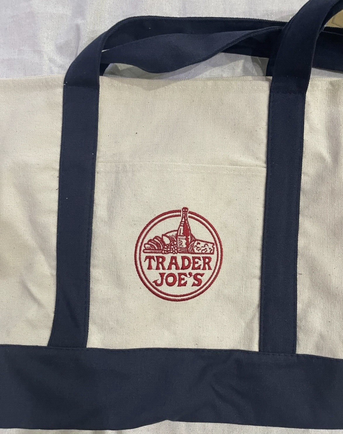 Trader Joe’s Canvas Tote Bag Navy Blue New