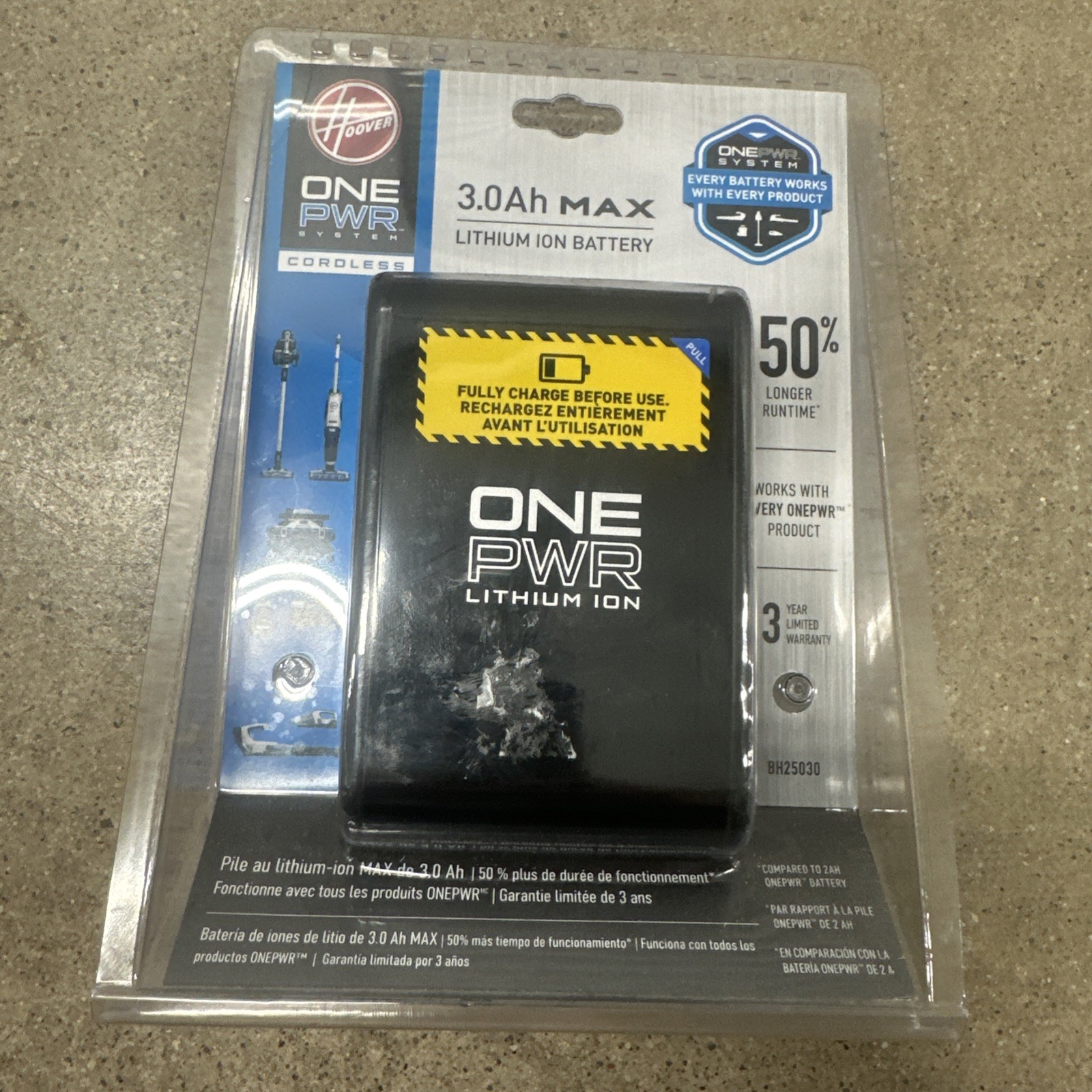 Hoover BH25030 3Ah Li-Ion Battery – Black SEALED NEW