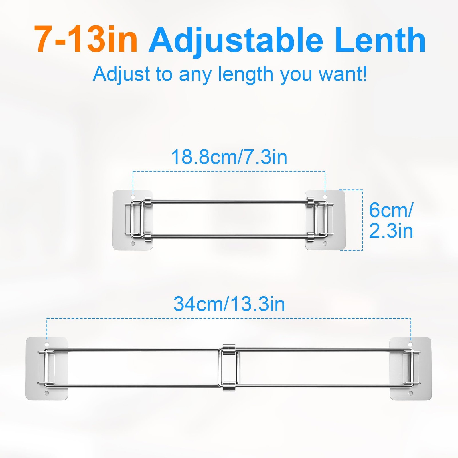 RV Corner Rod 2 Pack, Camper Shelf Bar, 7–13 Inches Adjustable Bathroom Organ…