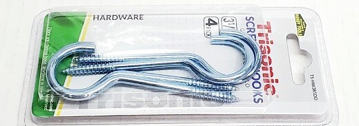 Utility Hooks 3-1/2″ Large Screw Eye Steel Ceiling Hang Frames Gate 4 Pack New