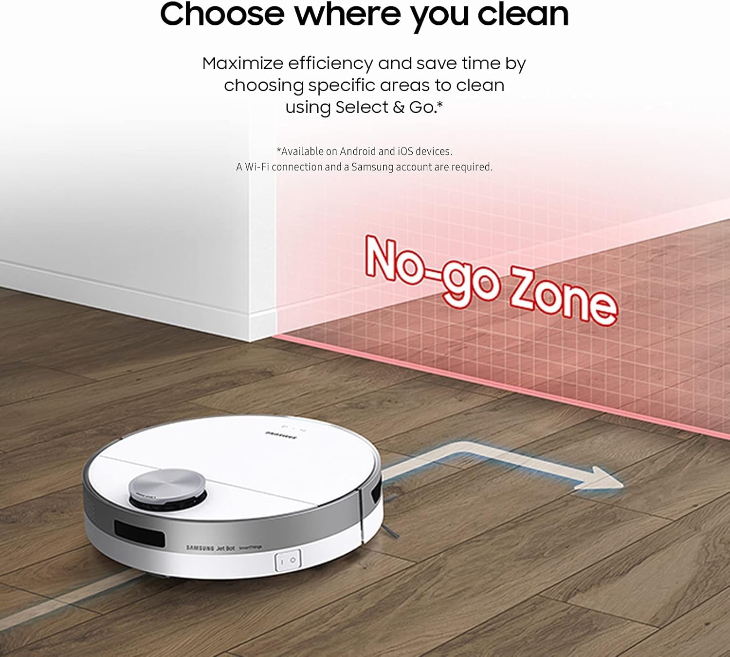 Samsung VR30T85513W/AA Jet Bot+ Robot Vacuum with Clean Station, White