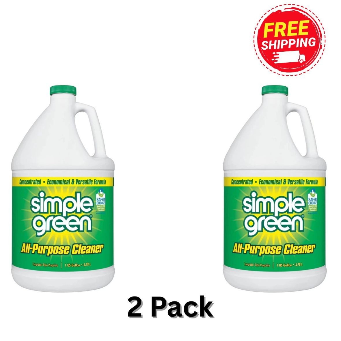 2 Pack-Simple Green All-Purpose Cleaner Concentrate, Original, 128 fl. oz New