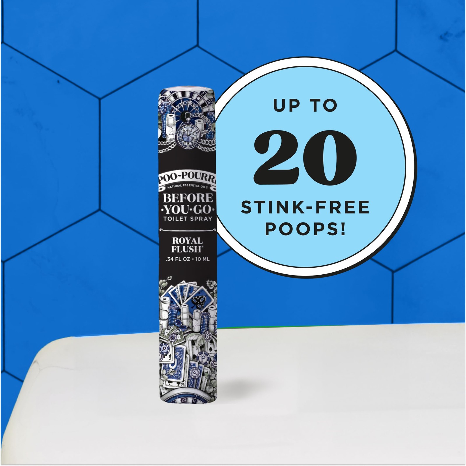 Before-You-Go Toilet Spray, Royal Flush, Travel Size 10 mL – Eucalyptus and S…