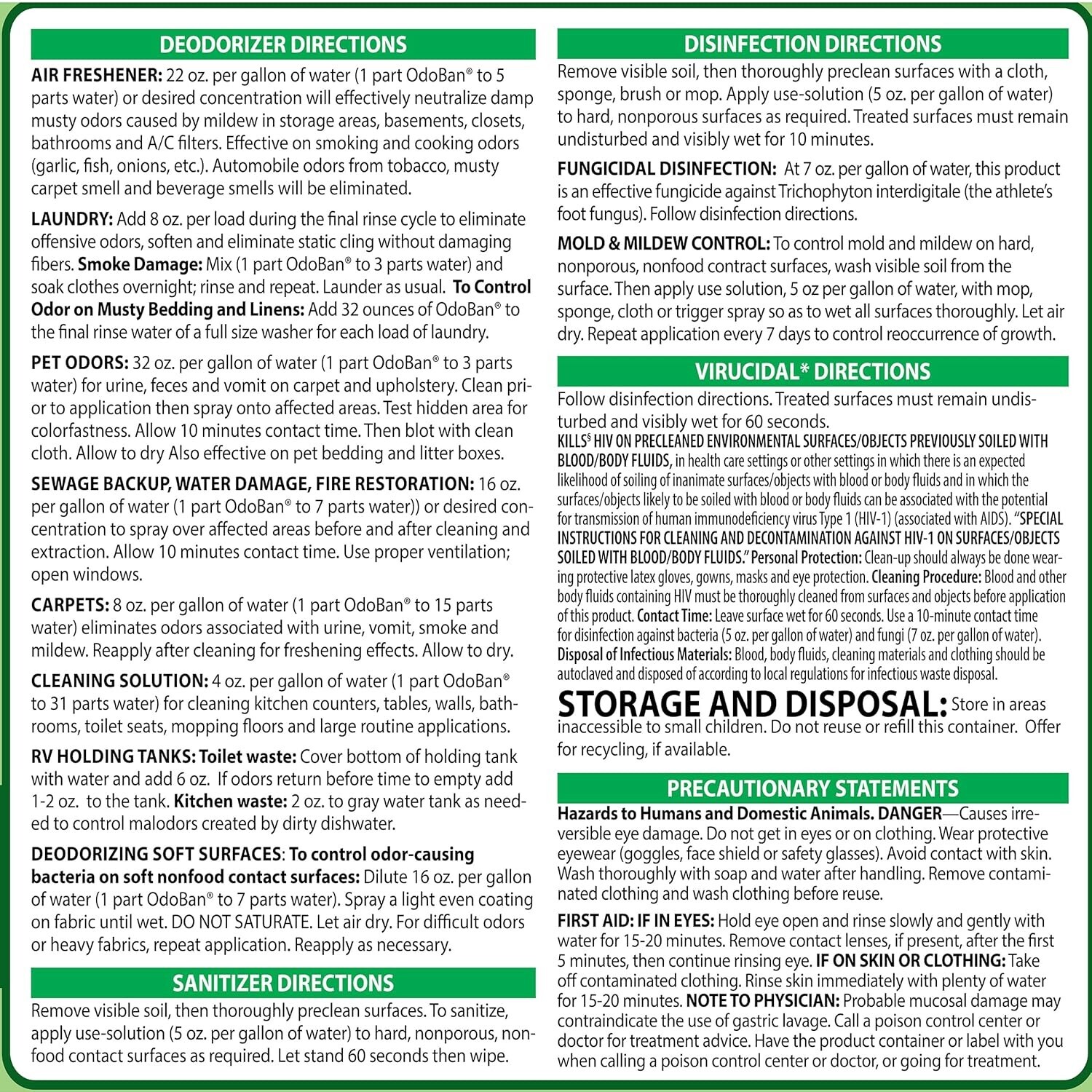 Disinfectant Concentrate and Odor Eliminator,1 Gallon, Original Eucalyptus