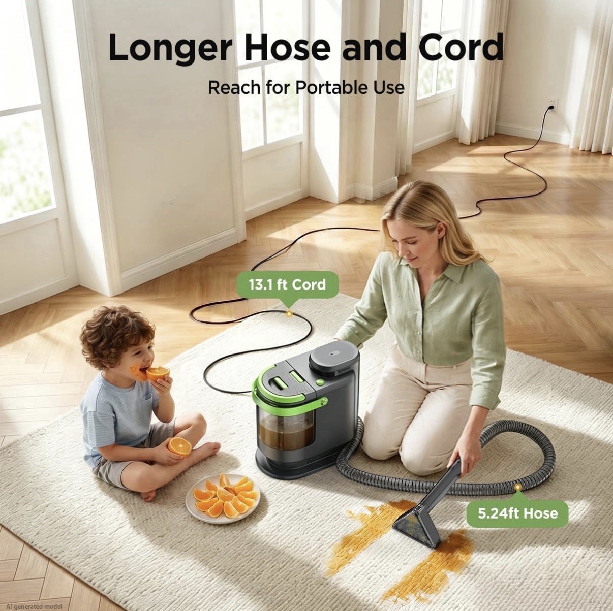 18Kpa Portable Carpet Cleaner Machine Cars Pets Spot Rug Couch 54 42 Oz Water