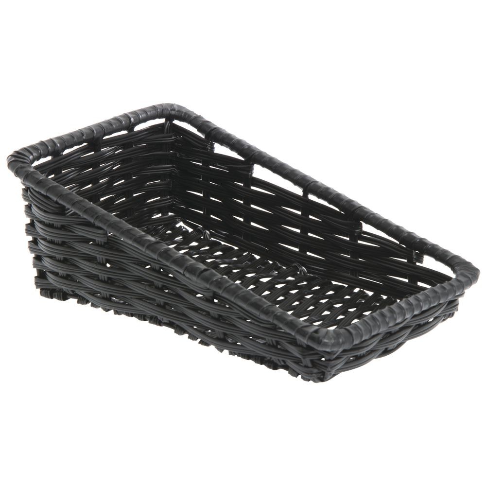 HUBERT® Storage Basket Rectangular Black Plastic – 7 1/2″L x 12″D x 1 1/2″ to