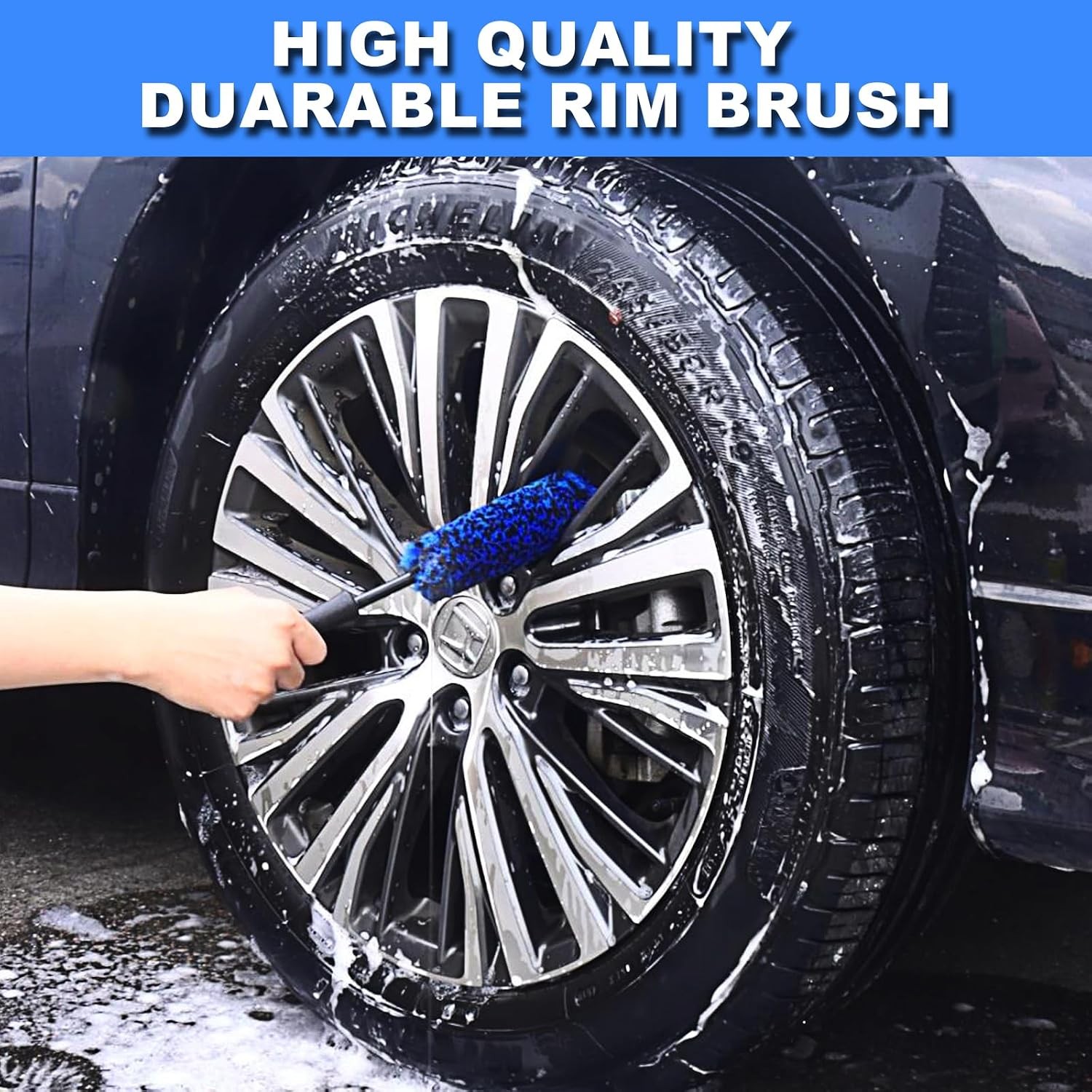 3PCS Wheel Brush Kit for Cleaning Wheel and Tire, Wheel and Rim Brush, Car