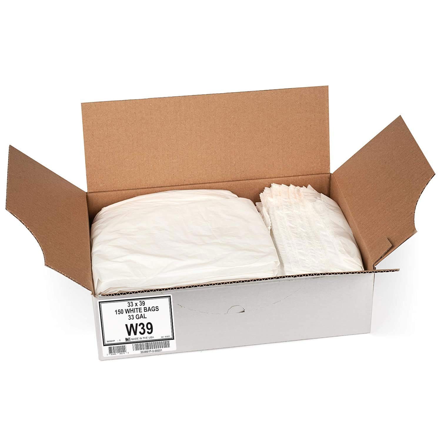 W39 33 Gallon White Trash Bags (Huge Pack of 150) 0.7 MIL – Garbage Bags for …