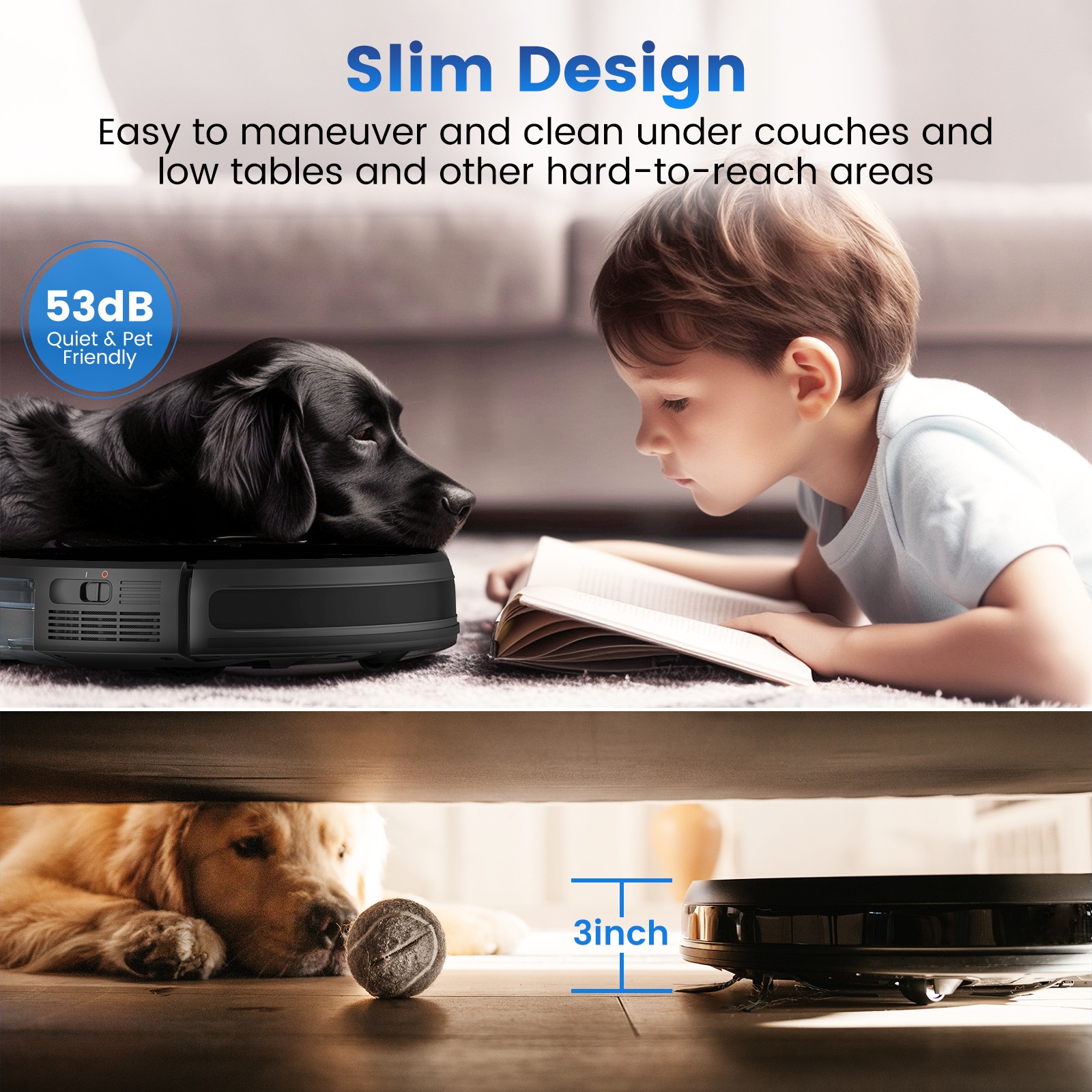 Refurbished AIRROBO G60 Robot Vacuum and Mop Combo Cleaner Sweeper 3000PA 120Min