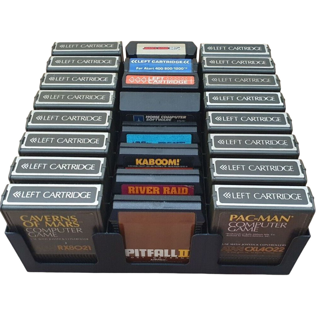Atari 400, 800, XL, XE Game Storage (Holds 24 Cartridges) Rack/Stand/Tray/Box