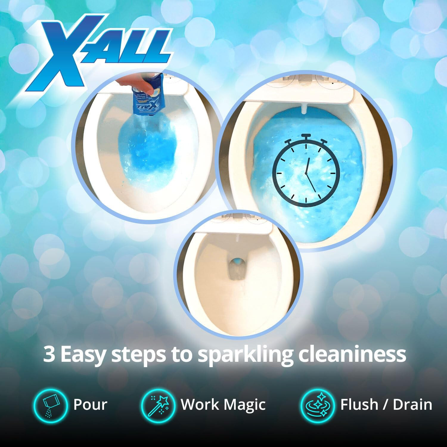 Foaming Toilet Cleaner, Self-Activating Powder for Deep Cleaning, Fights Stai…