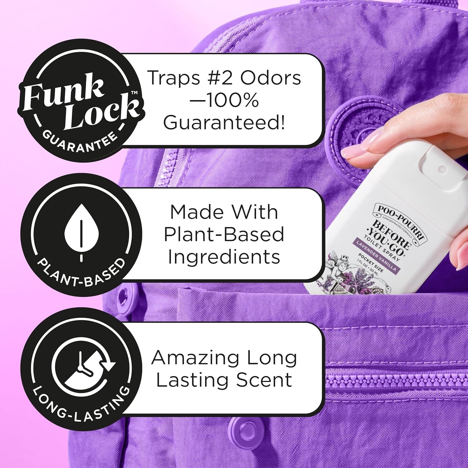 Before-You-Go Pocket Toilet Spray 4 PACK 1 Fl Oz Lavender Vanilla