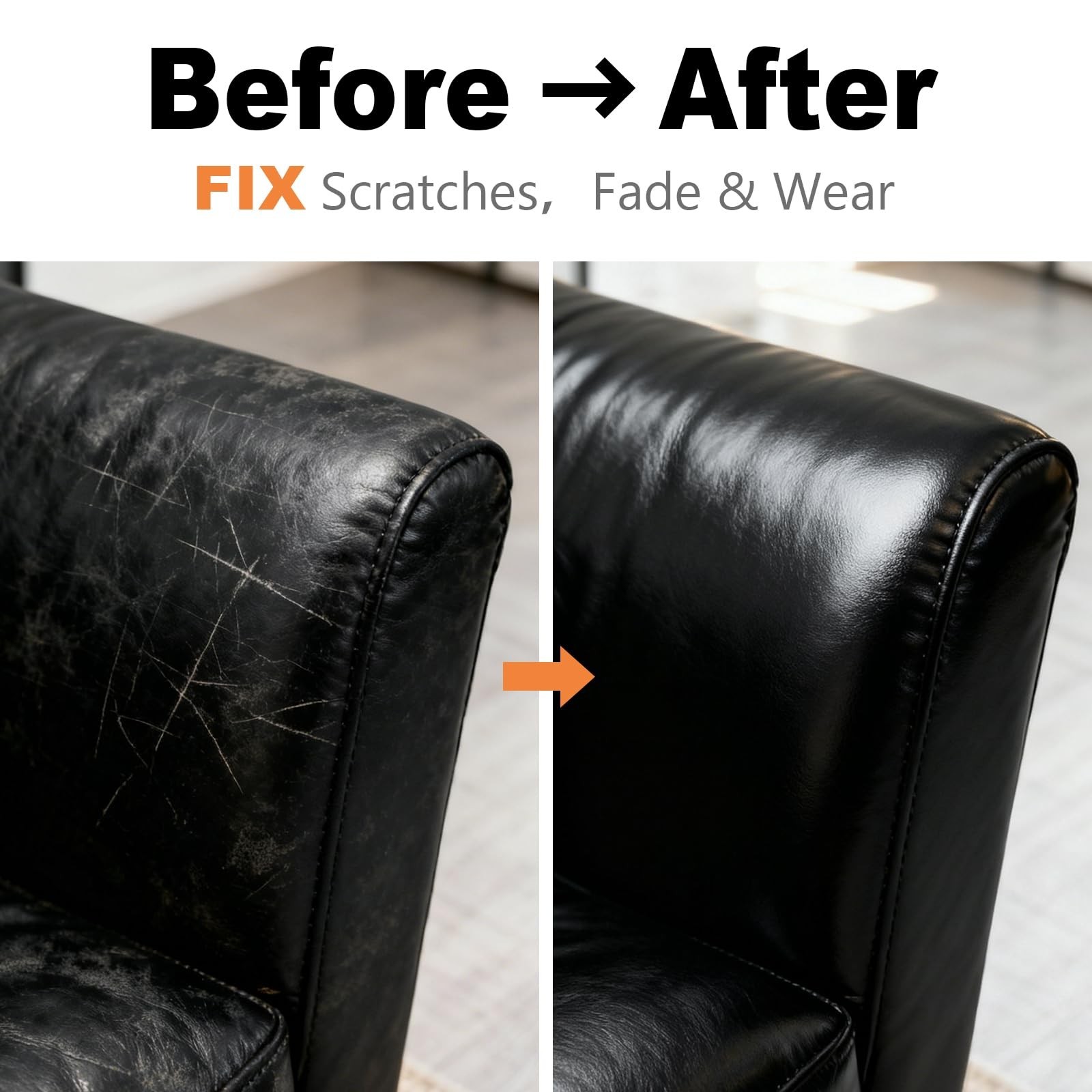 Black Leather Repair Kit, Black Leather Recoloring Balm, Leather Dye – Restor…