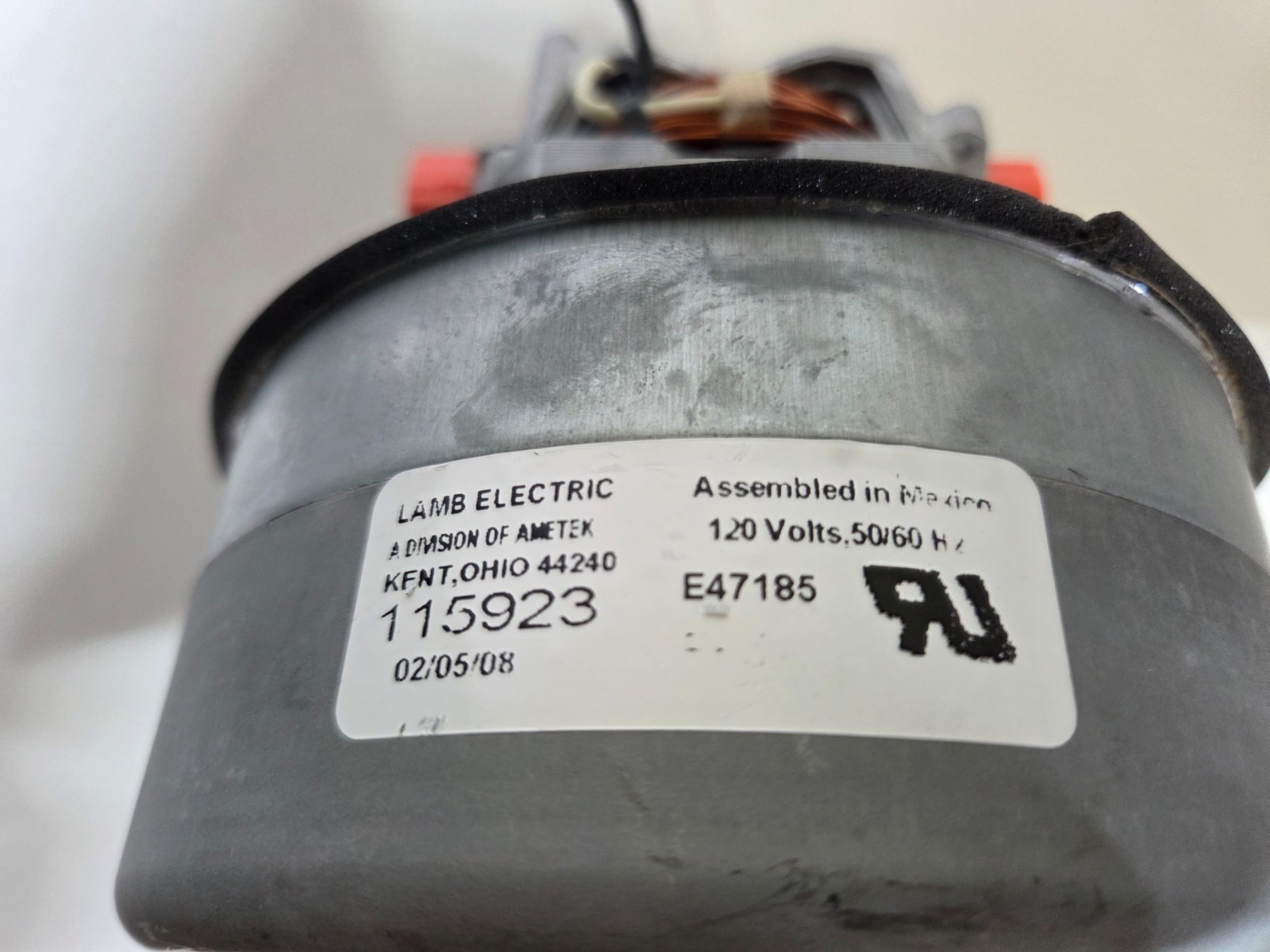 Ametek Lamb 115923 E47185 Vacuum Motor 120V 50/60 Hz – Tested