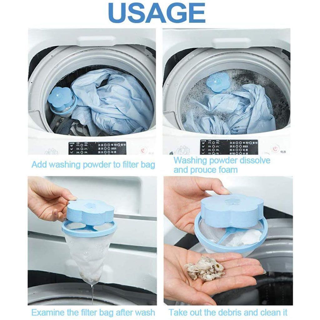 1-10x Floating Pet Fur Catcher Laundry Lint Pet Hair Remover For Washing Machine