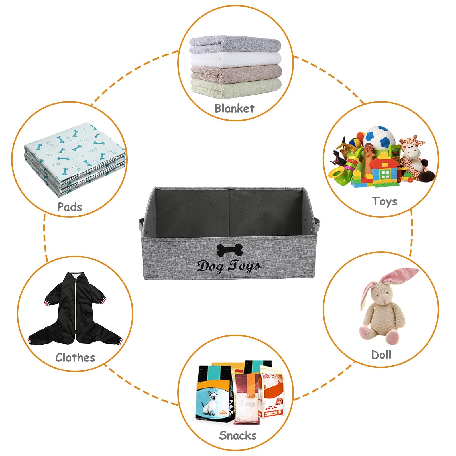 Geyecete Foldable Fabric Trapezoid – For Dog Toys Gray