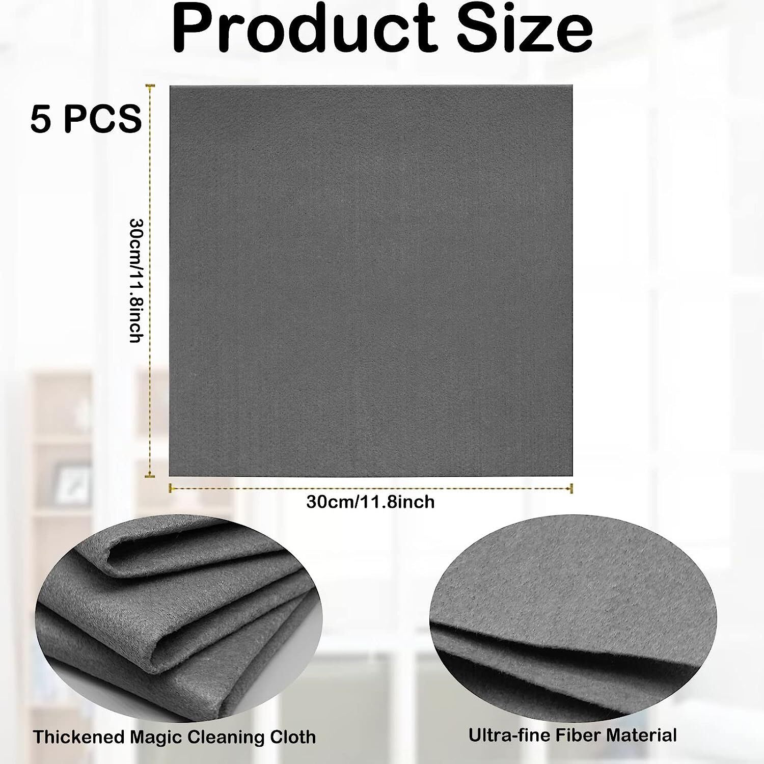 5Pcs Thickened Magic Cleaning Cloth Streak Free Microfiber Cleaning Rag Reusable