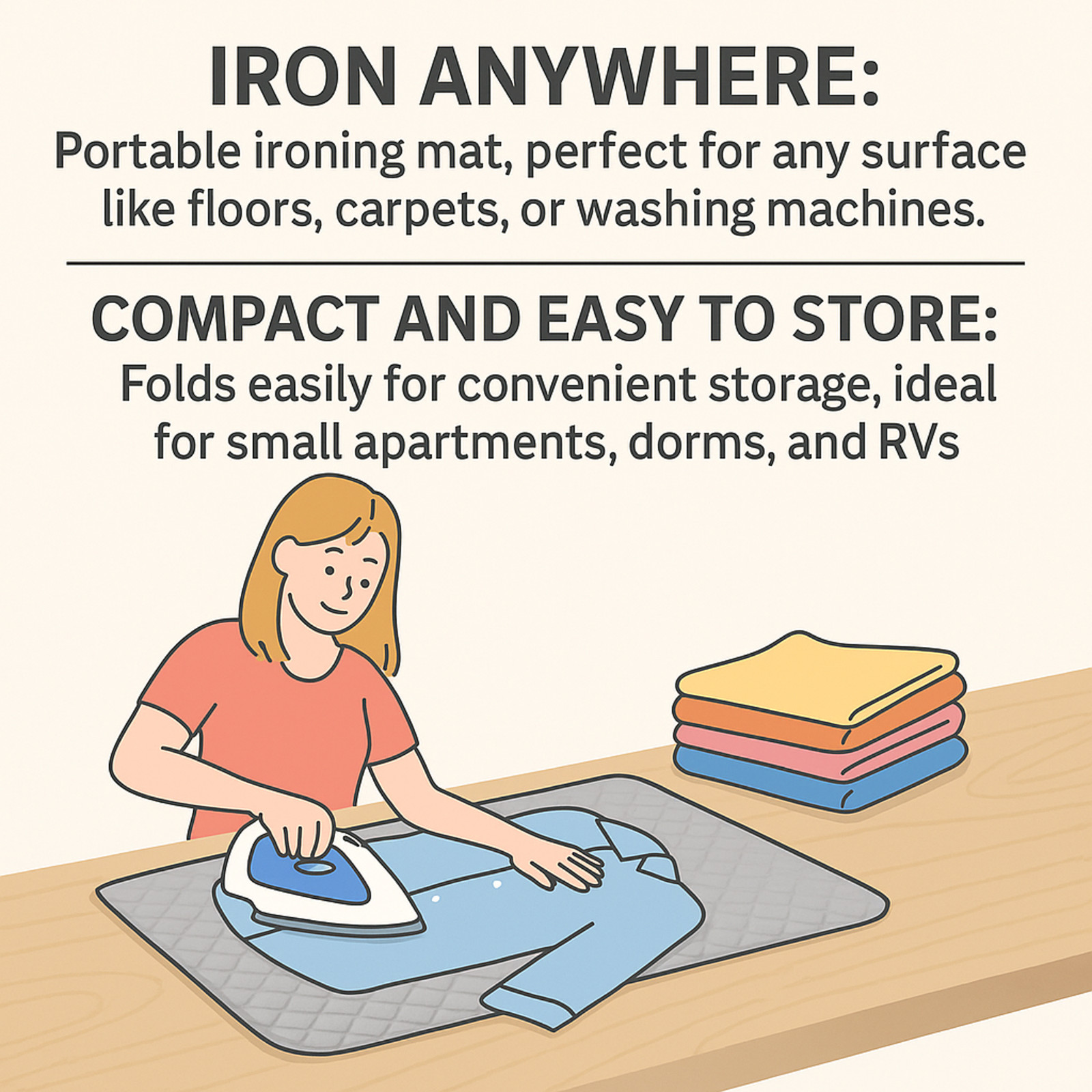 Quilted Magnetic Ironing Mat Iron Anywhere Portable Ironing Pad Ironing Board