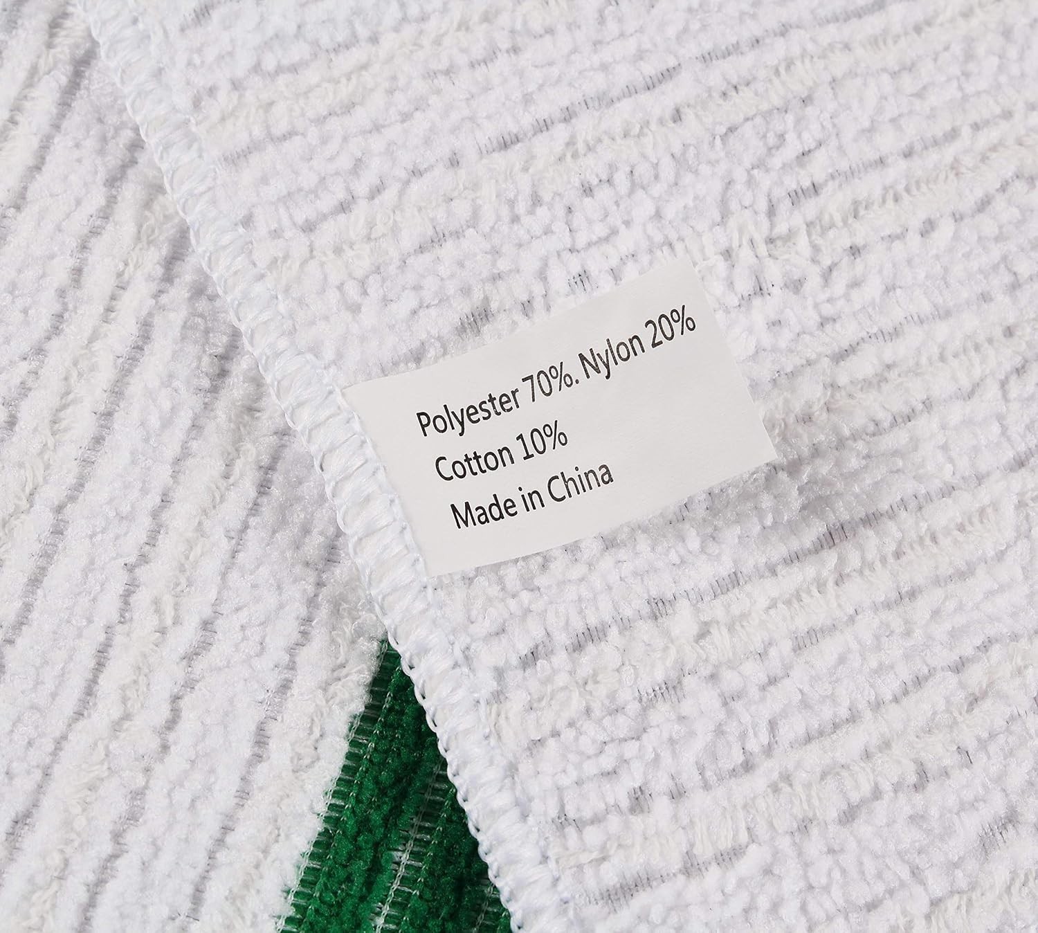 Premium 24 Pack White with Green Stripe Bar Mop Microfiber Towels for Home,