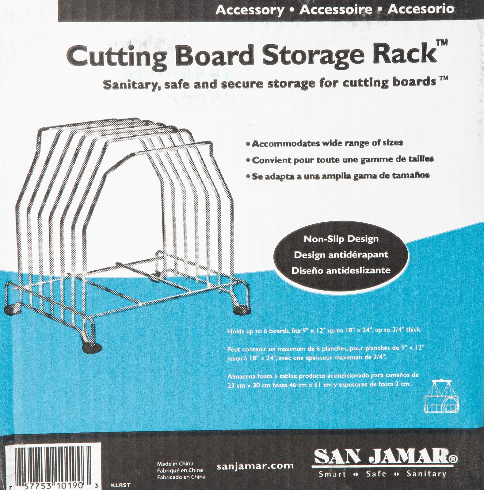 San Jamar KLRST Cutting Board Rack 10.7 in L x 11.02 in H 1-Pack