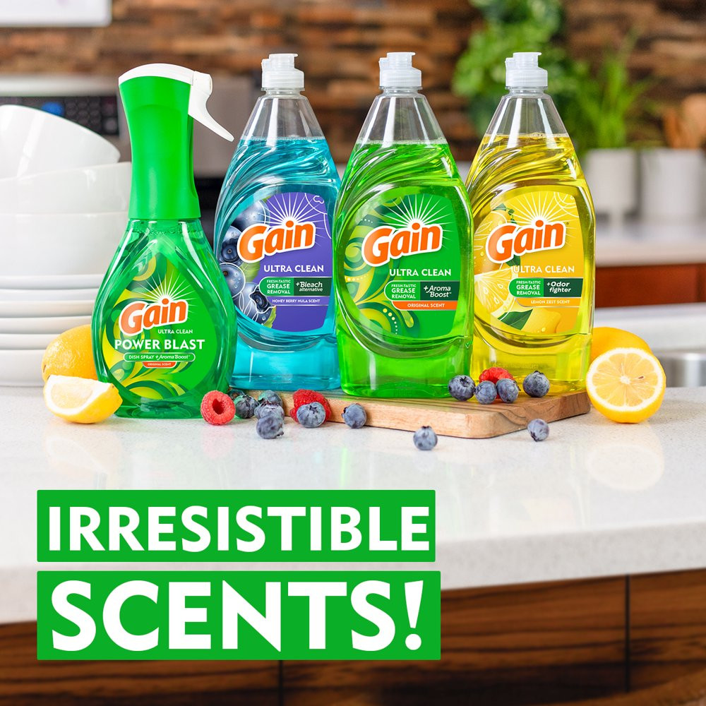 Gain Ultra Dishwashing Liquid Dish Soap, Original Scent, 90 Fl Oz