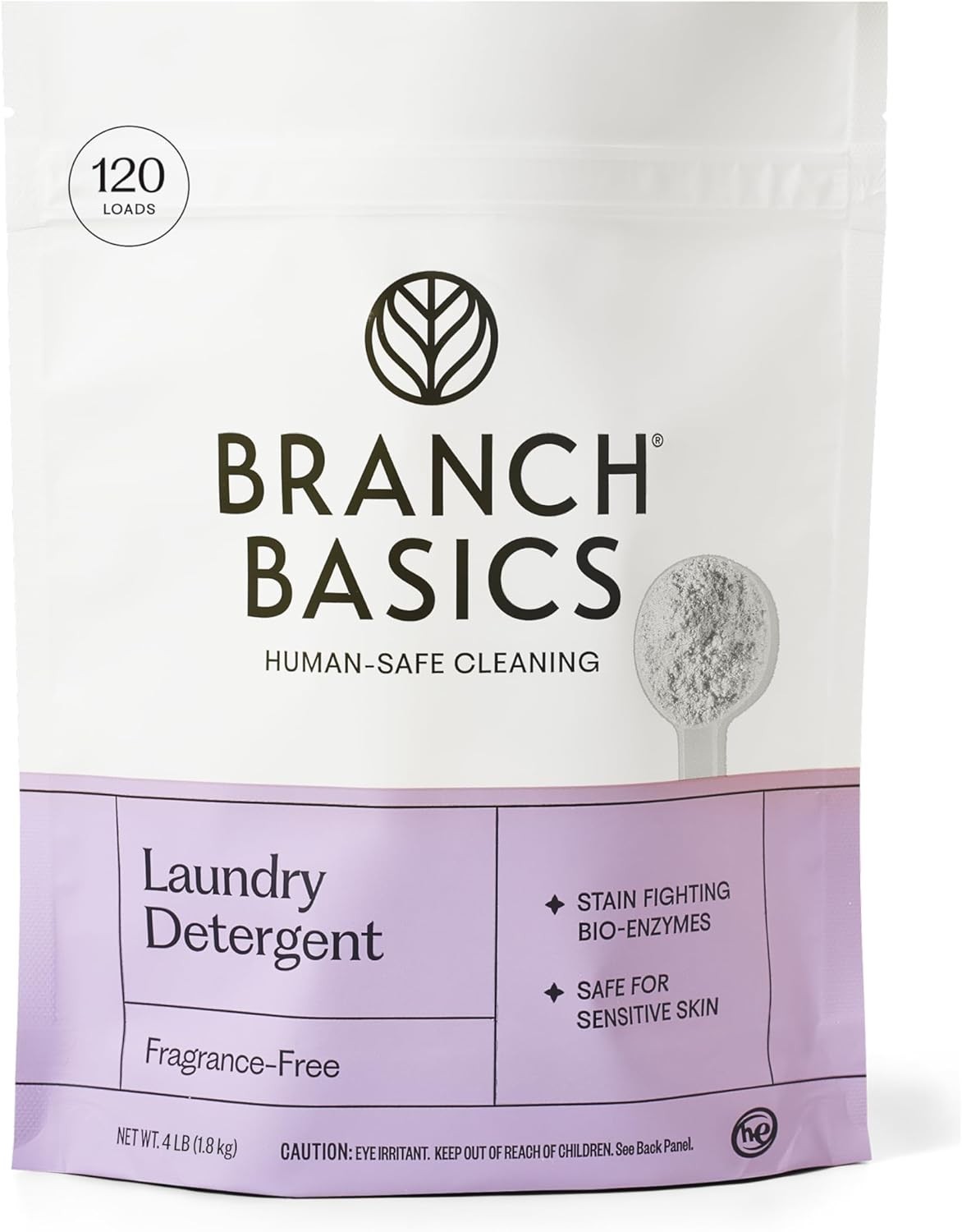 Branch Basics Laundry Detergent 4 lb Fragrance Free Plant Based 120 Loads 4lbs