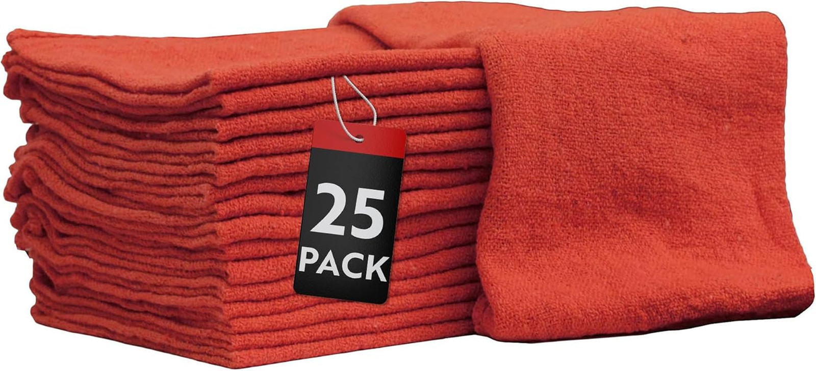 Auto Mechanic Shop Towels 25 Pack Bulk Shop Rags 100% Cotton Size