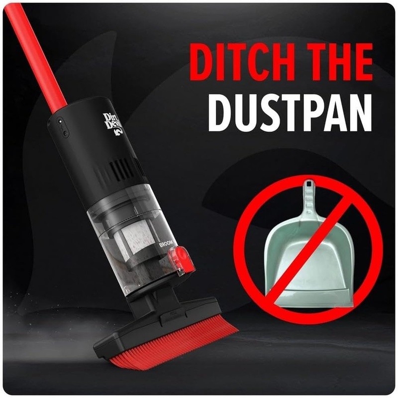 Cordless Broom Vacuum Cleaner Lightweight Easy Empty Dirt Cup Portable New