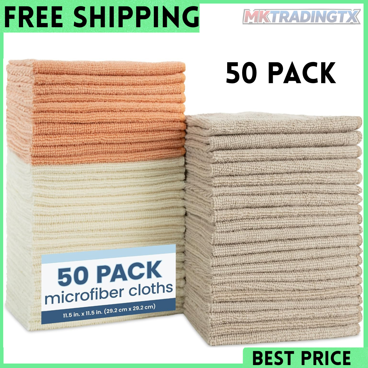 Microfiber Cleaning Cloth Set of 50 Towel Rag Car Polishing Detailing No-Scratch