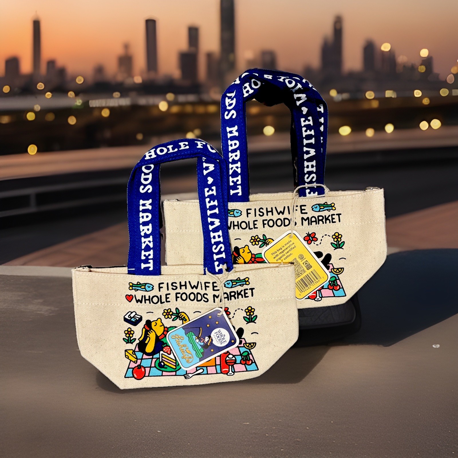 Set of 2 🚨🔥 VIRAL ALERT 🔥🚨👀 NEW Whole Foods x Fishwife Micro Tote Bag 👀