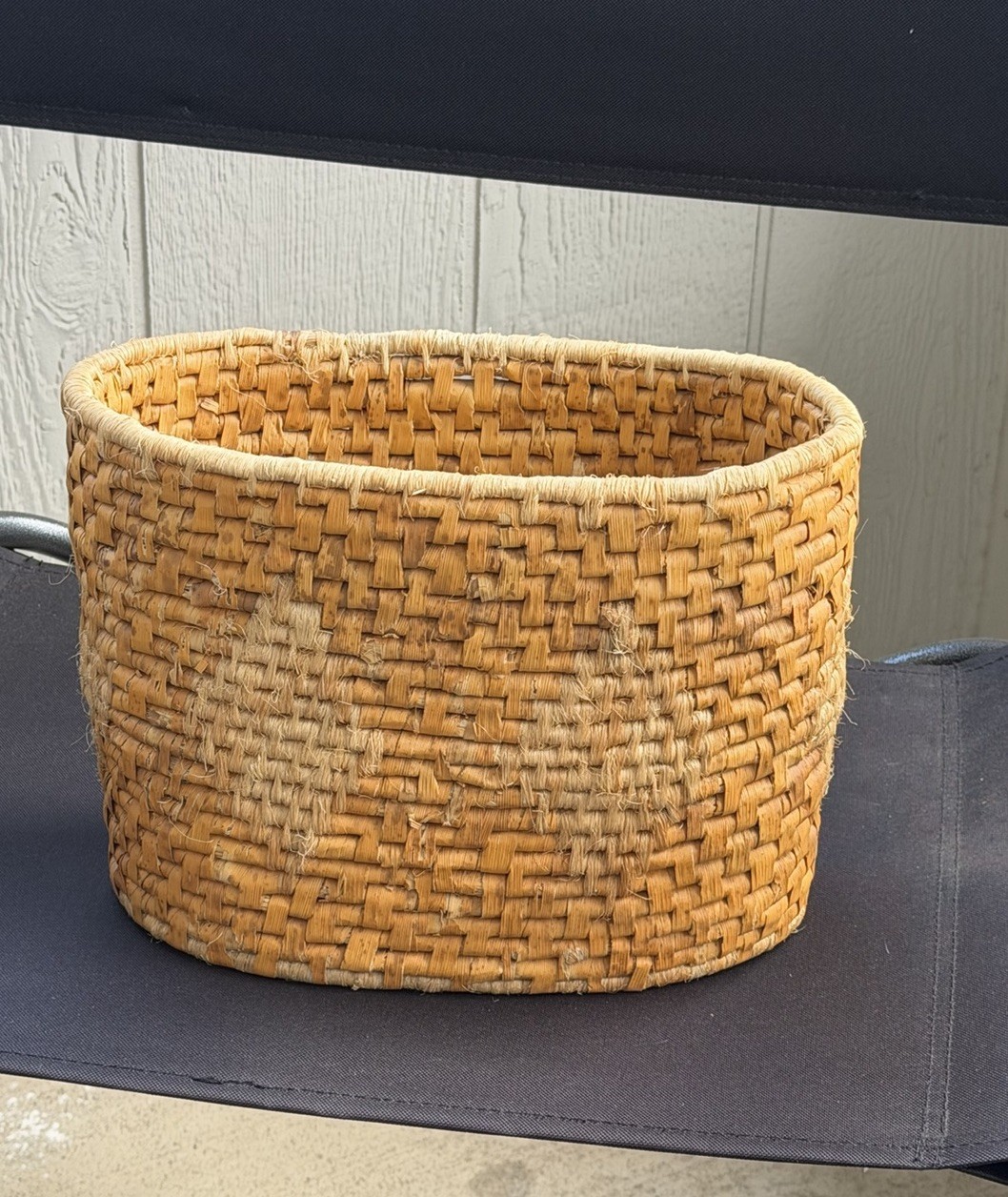 Natural Fiber Woven Basket Straw/Seagrass Storage Waste Basket 8.75″x11.5″