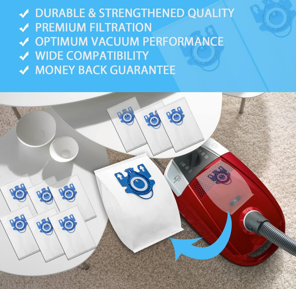 Miele Vacuum Bags GN Vacuum Cleaner Bags Dust Bags replacement 10-Pack w/ Filter