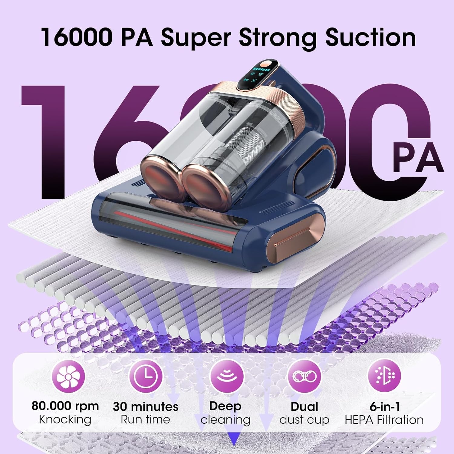 Lightweight Cordless Vacuum with HEPA Filter & 35 Min Runtime for Deep Cleaning
