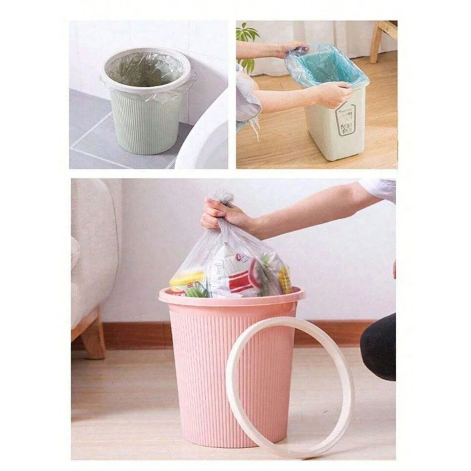 100 PCS 5 Gallon Trash Bags Kitchen Trash Bags Small Garbage Rubbish Bags 5 Roll