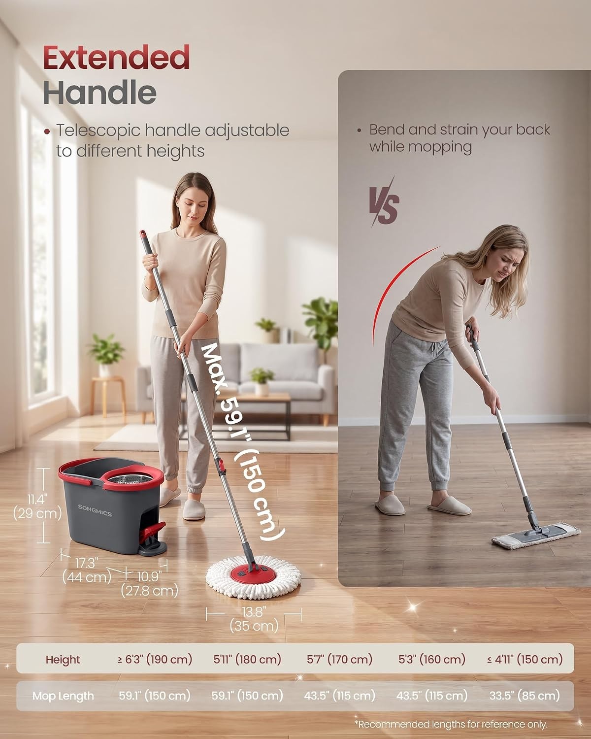 Hurricane Spin Mop Home Cleaning System by BulbHead, Floor Mop with Bucket
