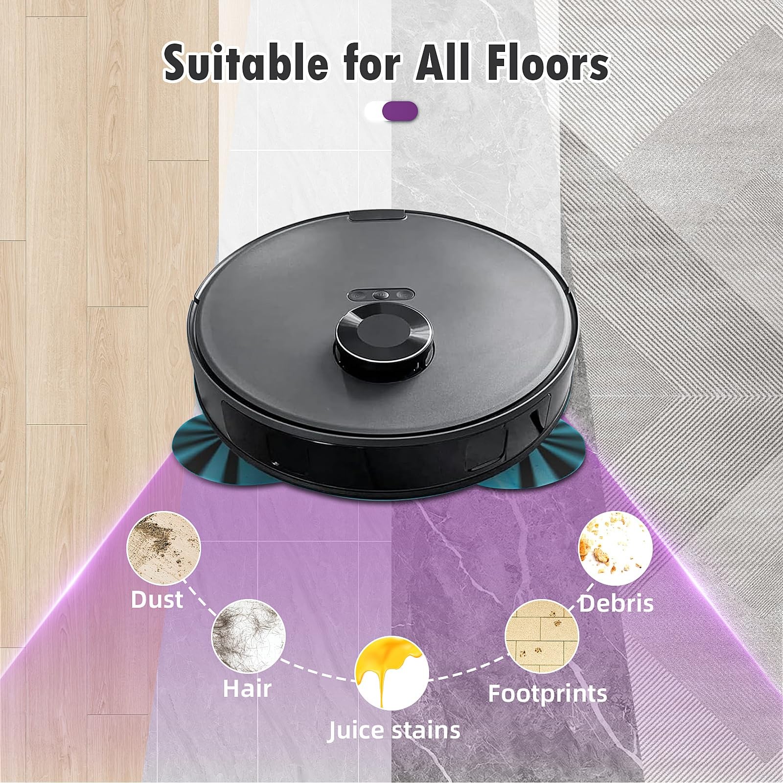 19 Packs Replacement Parts for Eureka E20 Plus Robot Vacuum Plus, 19 pack