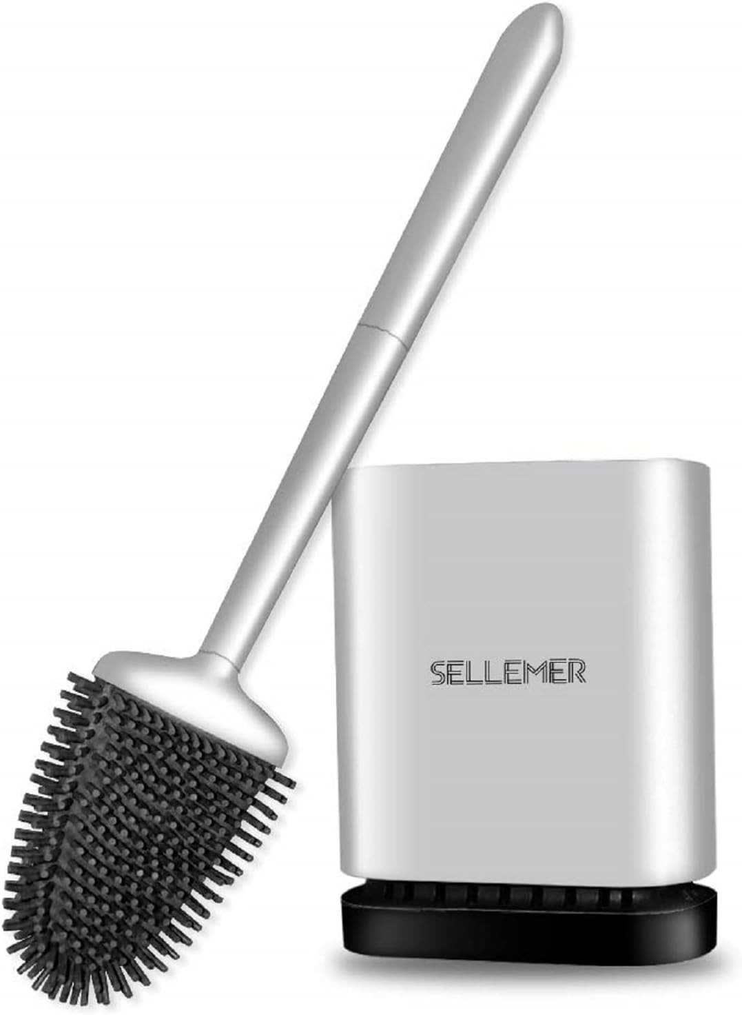 Toilet Brush and Holder Set – Flexible Toilet Bowl Brush Head with Silicone