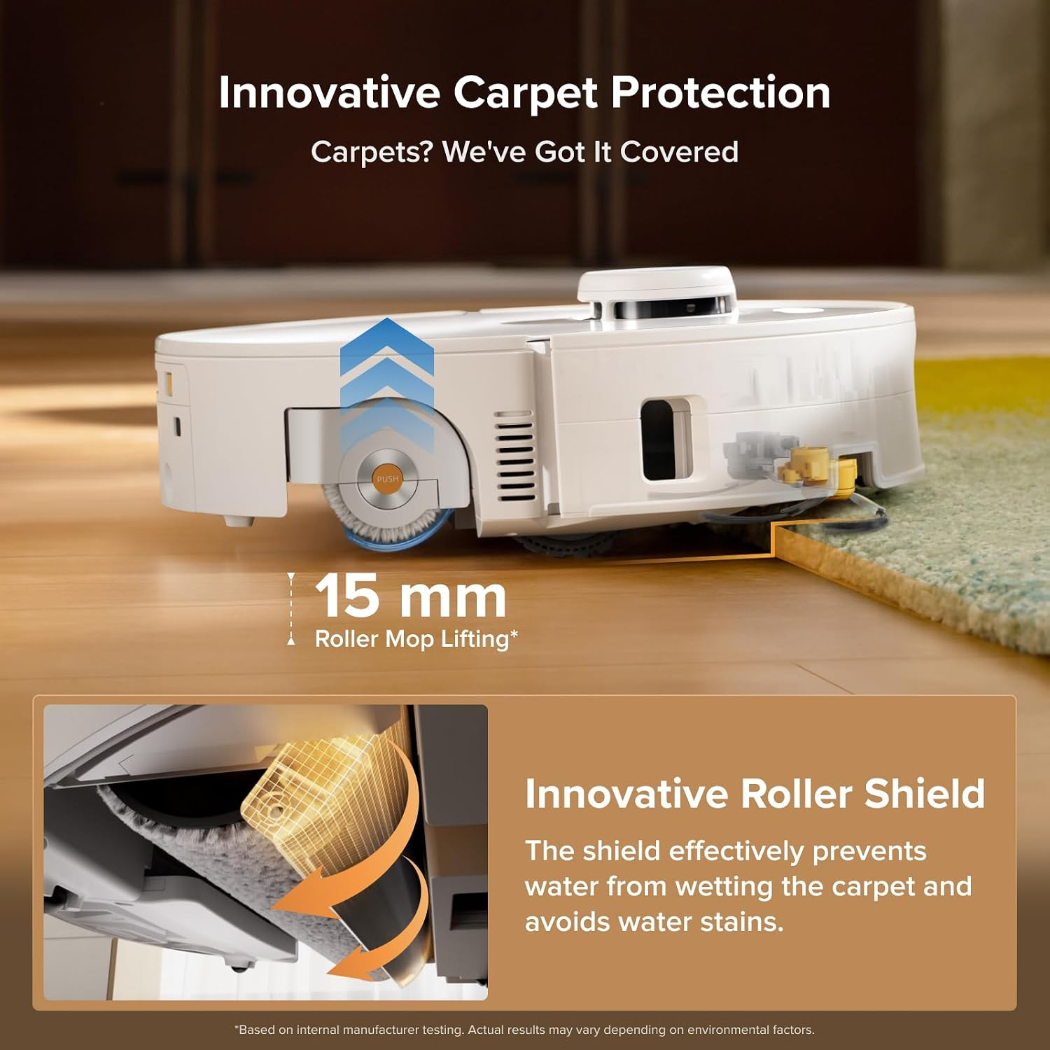 Roborock Qrevo Curv 2 Flow Robot Vacuum and Mop, Spiraflow Real-Time Self-Cleani