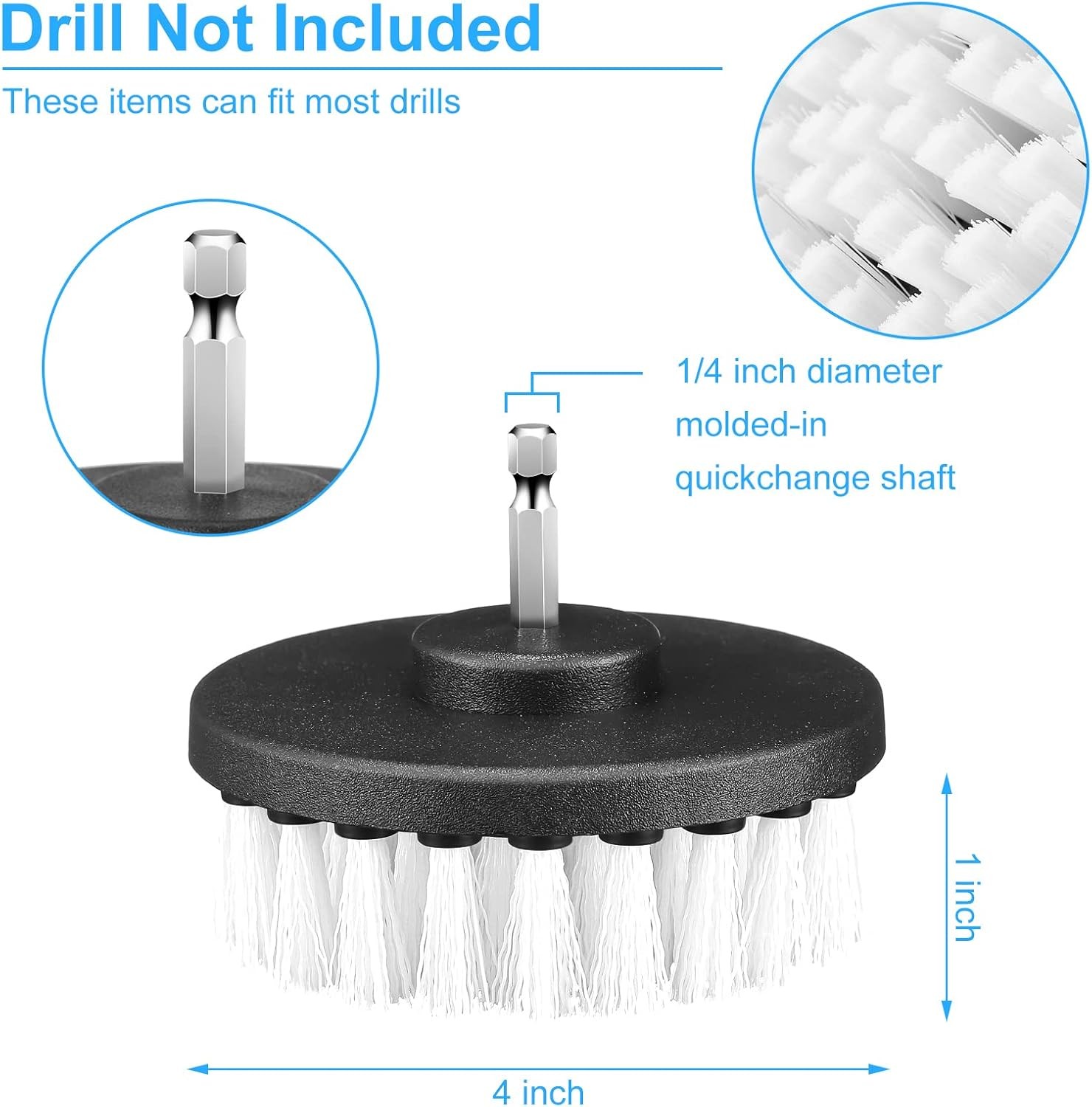 Drill Brush Attachment Power Scrubber Cleaning Kit Multi Purpose Drill Brush Set