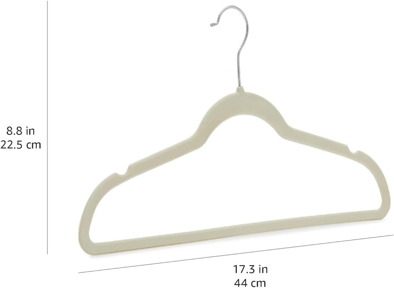 Amazon Basics Slim Velvet Non-Slip Space Saving Suit Clothes Hangers, Closet Org