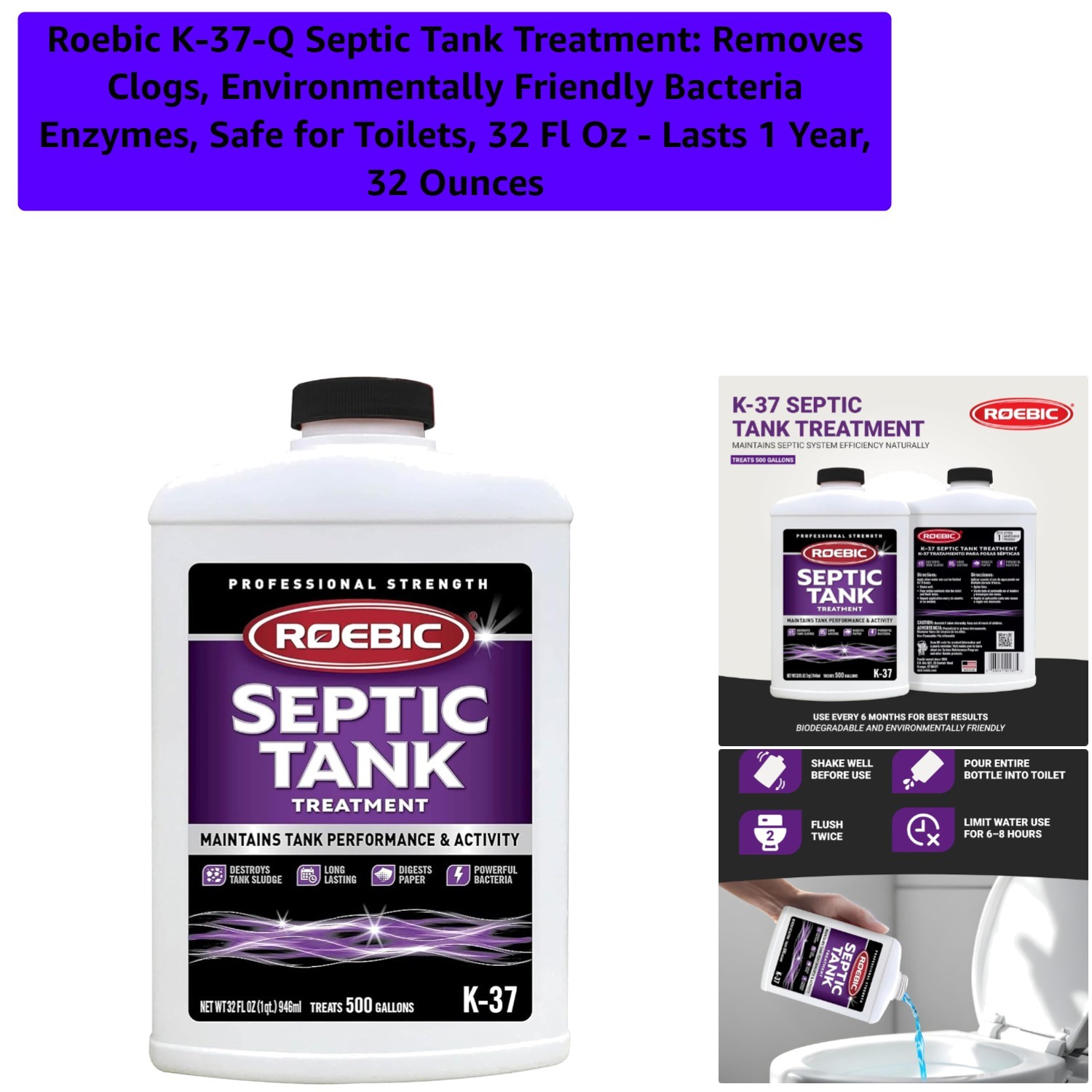 Effective Clog Prevention for Septic Systems – 32 Oz Biodegradable Treatment