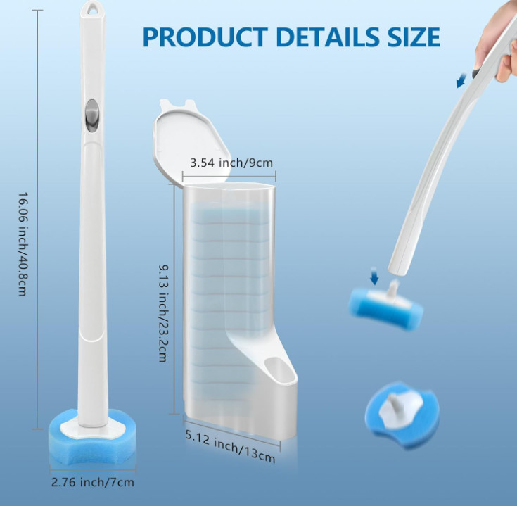 Cepillo WC desechable 112 recambios kit mango soporte pared limpieza, Nuevo