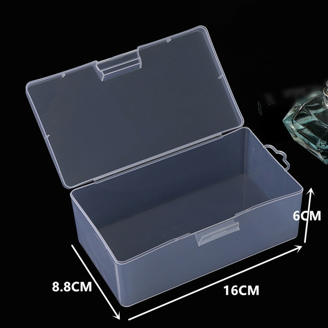 1pcs Storage Box Rectangular Plastic Transparent With Lid Container Case Holder