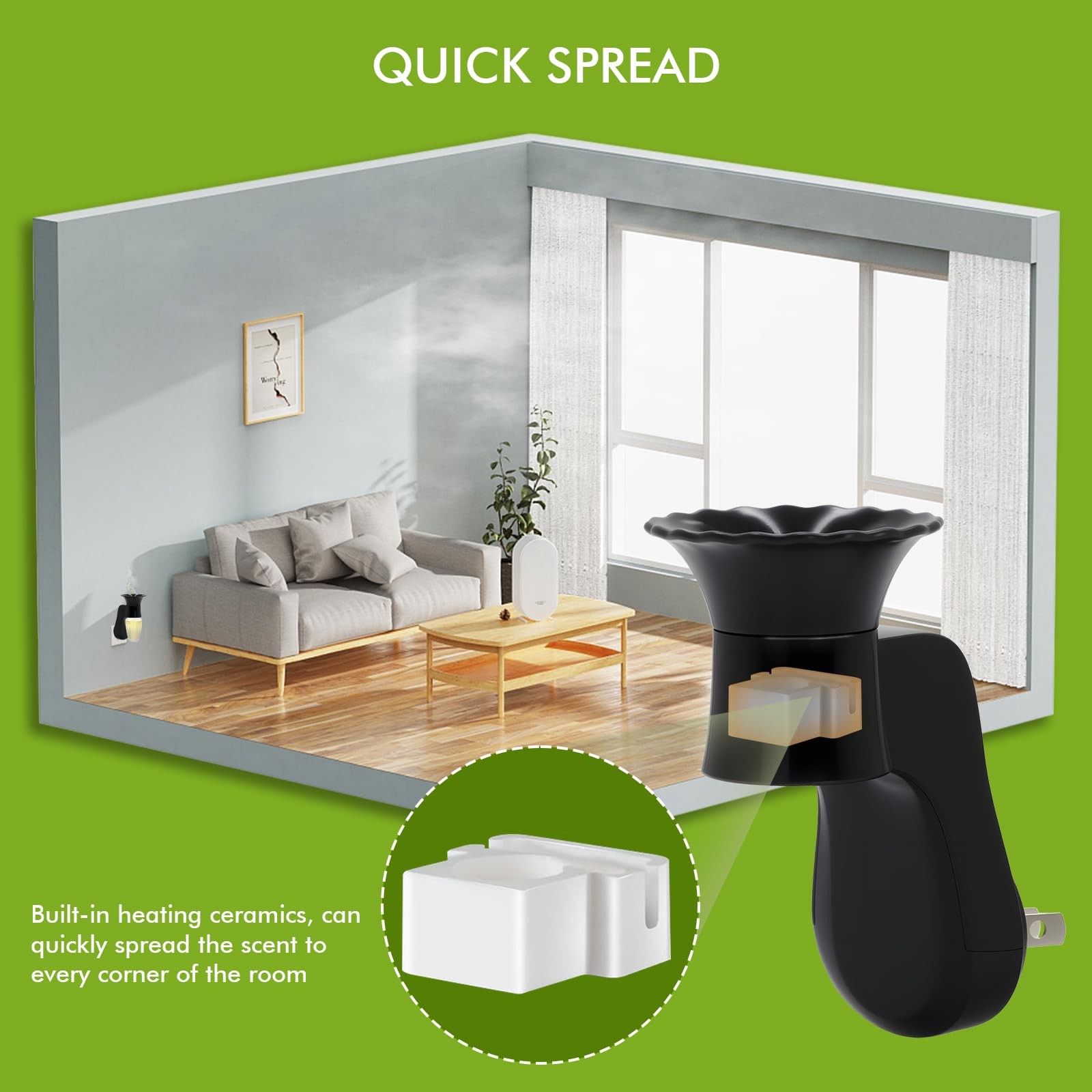 Wall Fragrance Plug in Air Freshener- Plug in Diffuser with Night Light Compa…