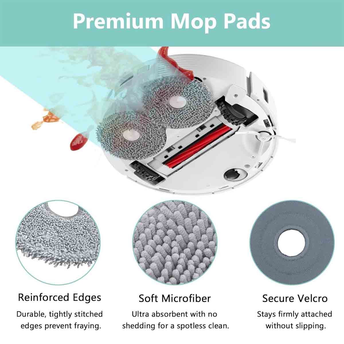 Mop Pads for Roborock Slim, Q Revo S/Pro/Plus/MaxV Robot Vacuum Cleaner