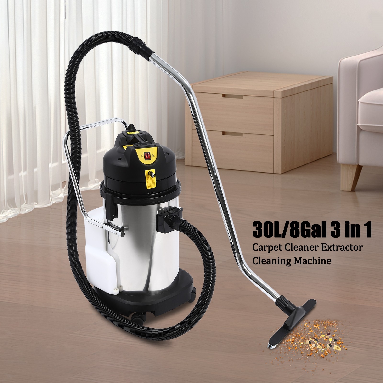 Commercial Carpet Cleaning Machine 3-in-1 Carpet Cleaner Vacuum Extractor 30~80L