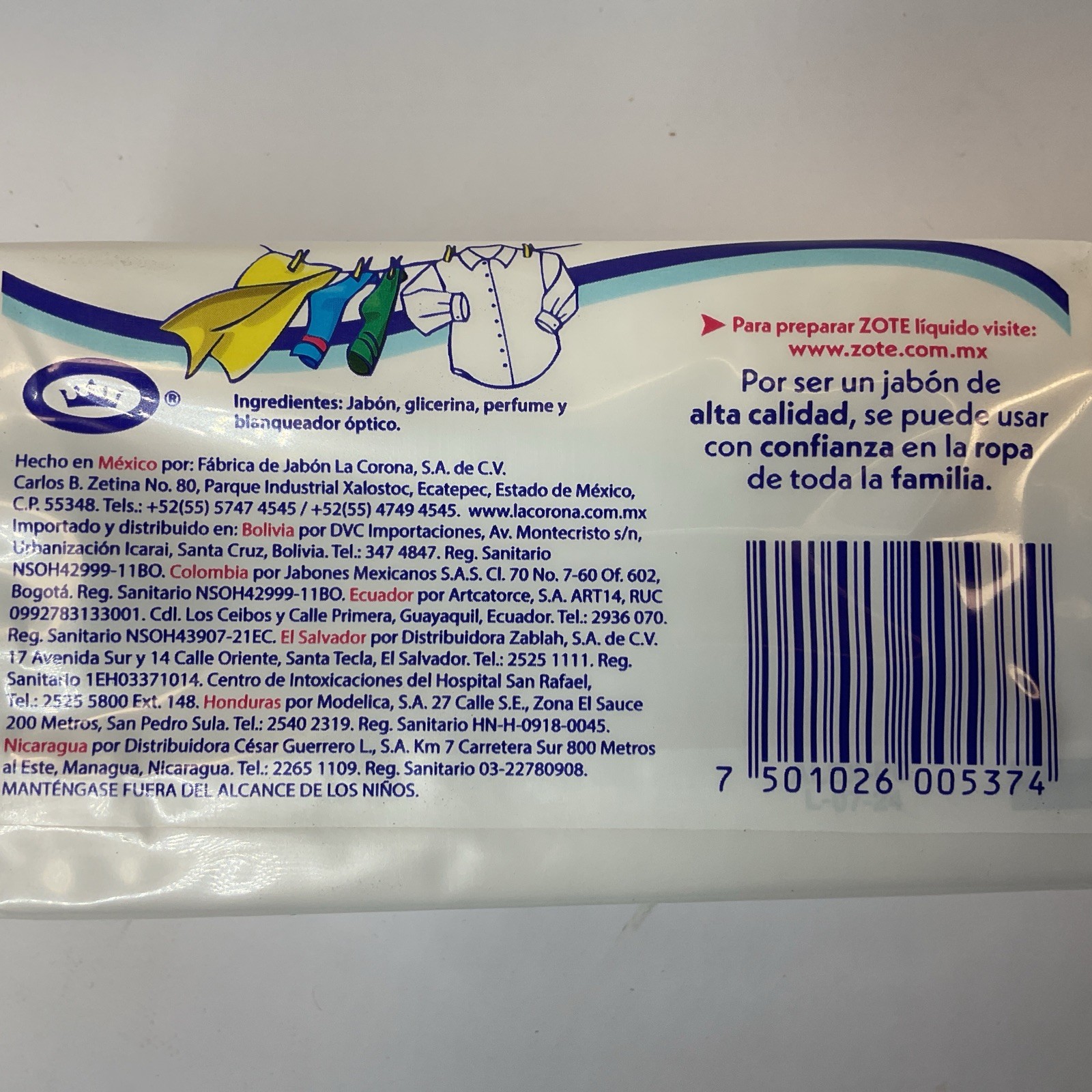Jabon Zote (2) 400g Soap Bar & 100g Bar Soap Made In Mexico
